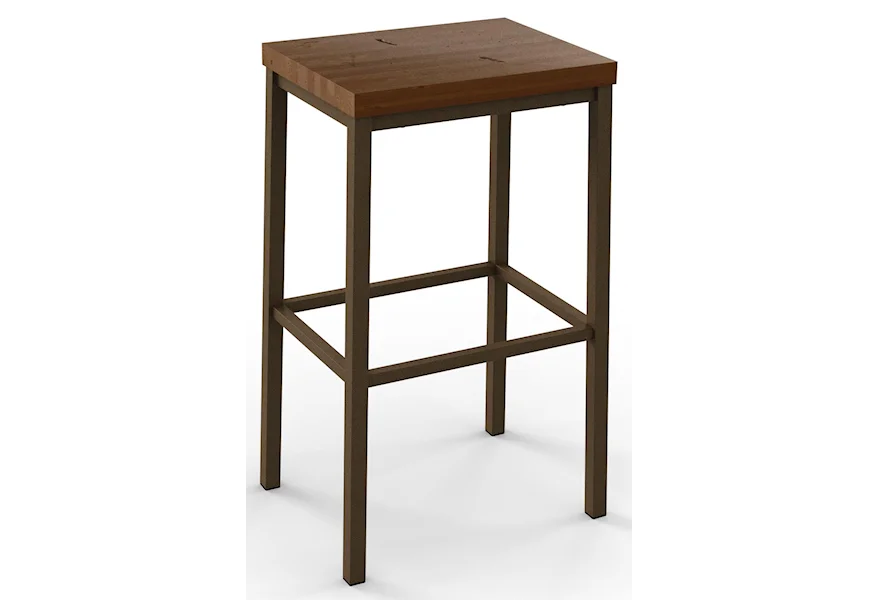 Industrial - Amisco Bradley Non-Swivel Bar Height Stool by Amisco at Esprit Decor Home Furnishings